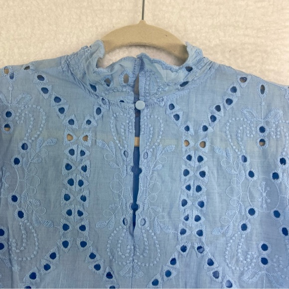 ELOQUII Light Blue Eyelet Easy Dress Size 14 - Picture 8 of 13